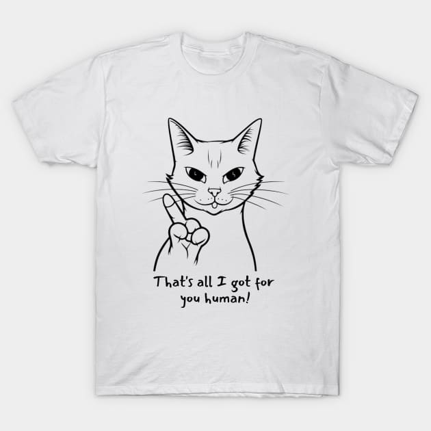 Funny Cat Angry Middle Finger T-Shirt by Thread Express